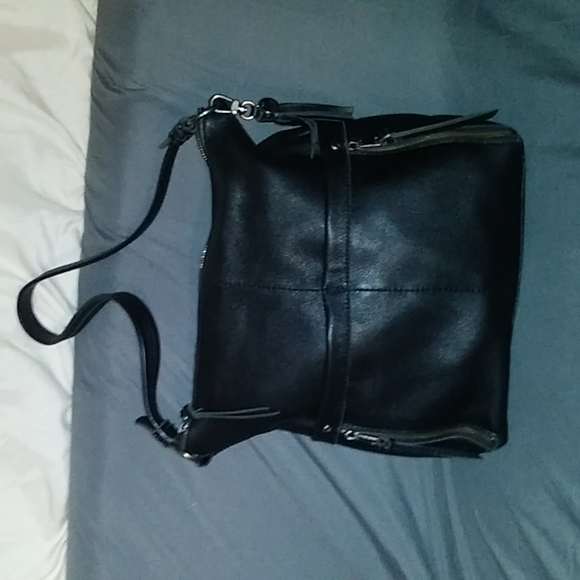 THE SAK COLLECTIVE black leather shoulder hobo style bag - Picture 2 of 11